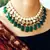 Semi precious Green stone and kundan necklace Set