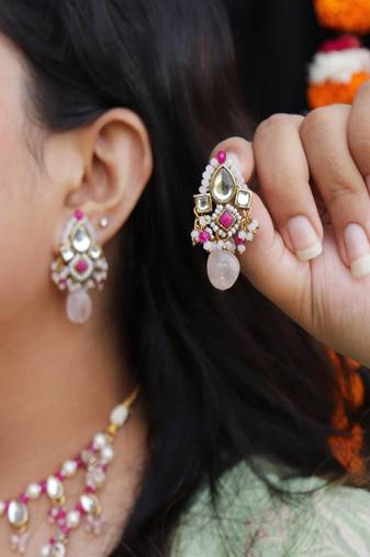 Gulabi affair Kundan earrings