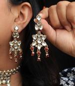 Floral Kundan Drop Earrings