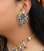 Floral Grace Kundan Stud Earrings