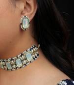 Sky Blue Crystal Stud Earrings