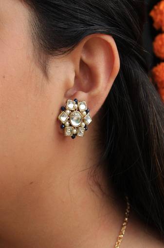 Kundan Blossom Stud Earrings