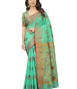 Women'S Chanderi Cotton Silk Saree With Unstitched Boluse Piece