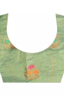 Women'S Chanderi Cotton Silk Saree With Unstitched Boluse Piece