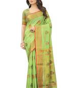 Women's Chanderi Cotton Silk Saree With Unstitched Boluse Piece