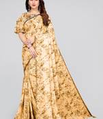 Yellow Printed Georgette Saree With Blouse