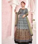 Everywhere Designer Black Dola silk Gown With Dupatta