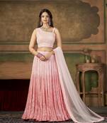 Wedding Designer Pink Nylon georgette Lehenga Choli