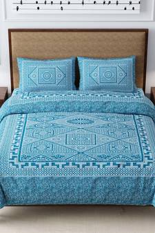 Cotton Printed King Size Double Bedsheet with 2 Pillow Covers Set