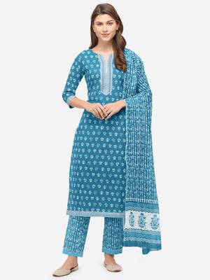 Turquoise gotta patti cotton salwar 1