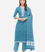 Turquoise gotta patti cotton salwar