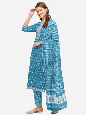 Turquoise gotta patti cotton salwar 2