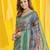 SAREE MALL Women's Dola Silk Cream Digital Print Designer Saree With Blouse Piece