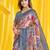 SAREE MALL Women's Dola Silk Cream Digital Print Designer Saree With Blouse Piece