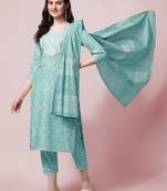 Green bandhej rayon salwar