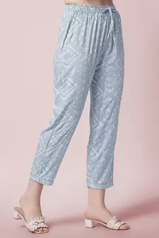 Grey bandhej rayon salwar