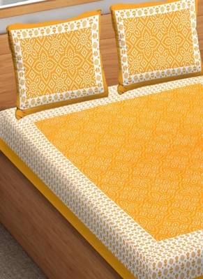 Combo Pack of 2 Jaipuri Printed Cotton Double Bedsheets With 4 Pillow Covers 2