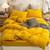 3 Pcs Set Yellow Mustard Washed Cotton Duvet Cover Set UO Bedding Comforter Cover 100% Softened Dorm duvet cover