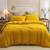 3 Pcs Set Yellow Mustard Washed Cotton Duvet Cover Set UO Bedding Comforter Cover 100% Softened Dorm duvet cover