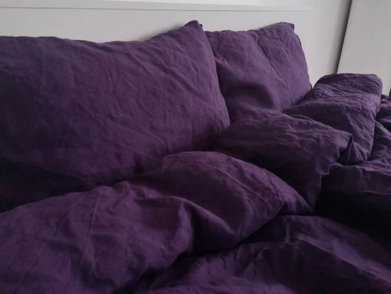 3 Pc pure cotton 200tc dark purple duvet cover bedding Set dark purple Bedding Set, Duvet purple comforter Set pillow