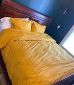 100% Cotton Duvet Cover in Mustard brown Yellow