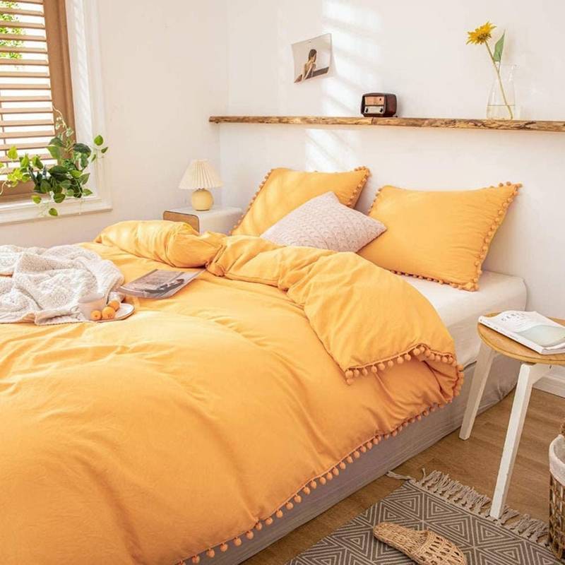 YELLOW COLOR  100% Cotton Duvet Cover/Doona Cover ........