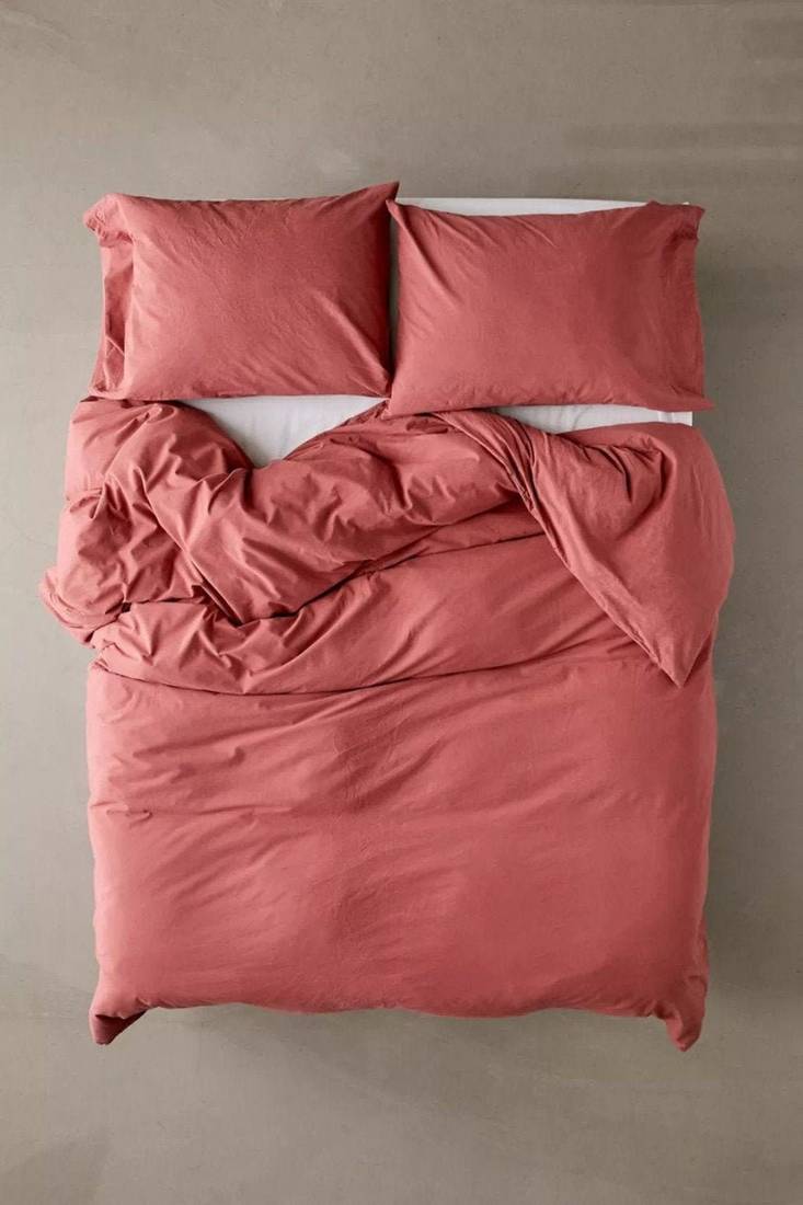 3 Pieces Set Rust Color Washed Cotton Duvet Cover Boho Bedding 100% Cotton Exclusive Duvet Cover Uo  Duvet Set