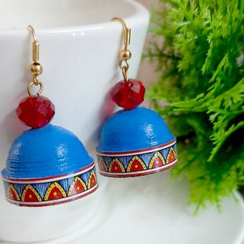 Blue agate jhumkas 1