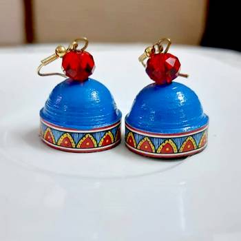 Blue agate jhumkas 2