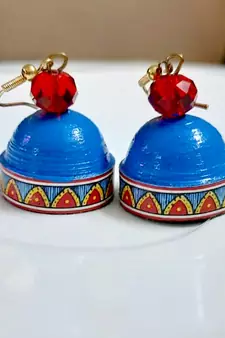 Blue agate jhumkas