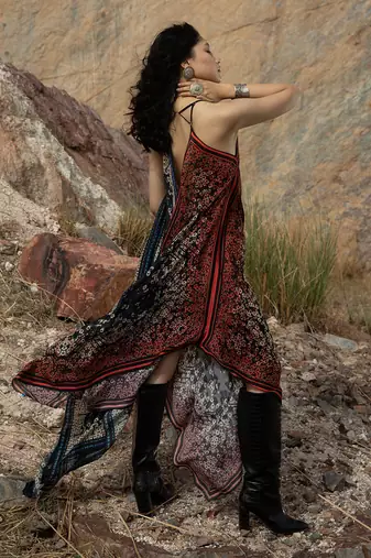 Ombre Poppy Scarf Maxidress