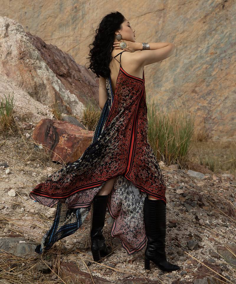 Ombre Poppy Scarf Maxidress