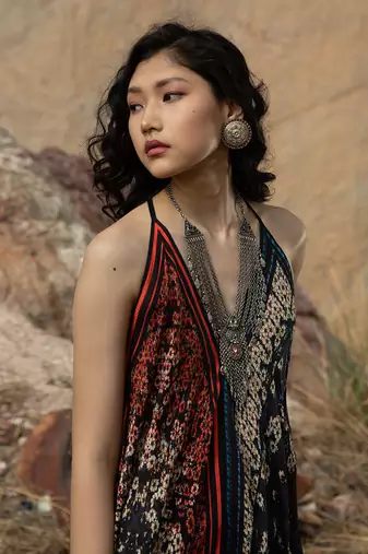 Ombre Poppy Scarf Maxidress
