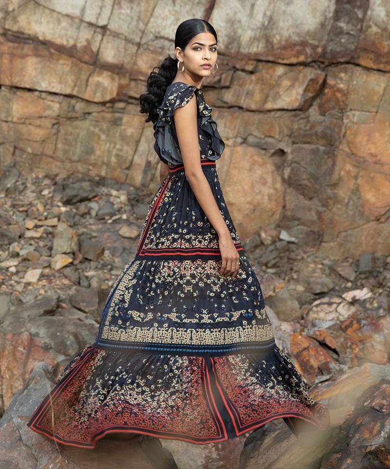 Ombre Poppy Tiered Shirt Dress