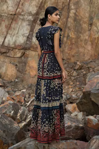 Ombre Poppy Tiered Shirt Dress