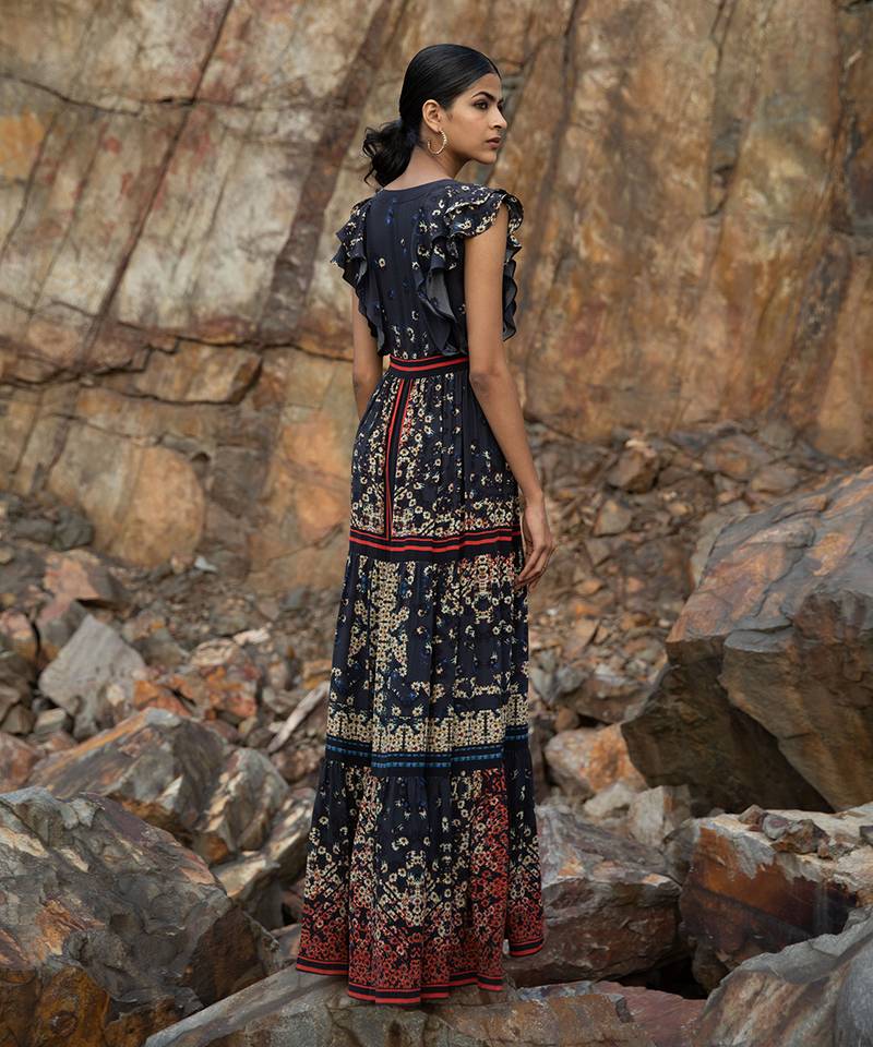 Ombre Poppy Tiered Shirt Dress