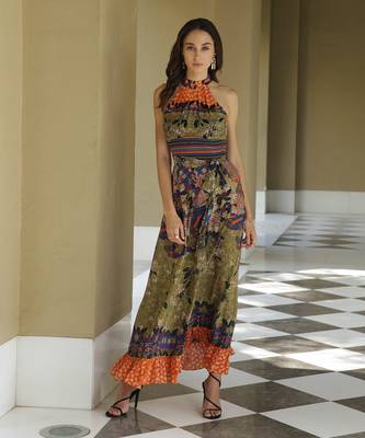 Paradise Forest Halter Maxi Dress 1