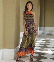 Paradise Forest Halter Maxi Dress