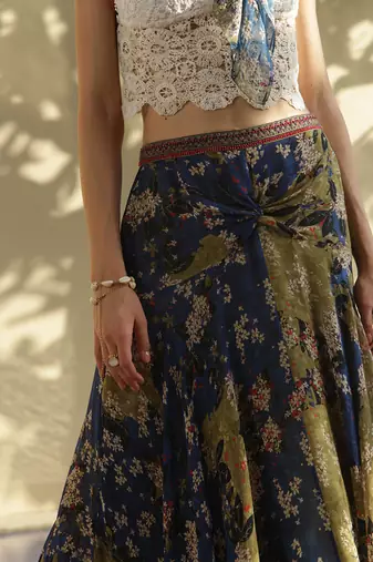 Multicolor printed viscose skirts