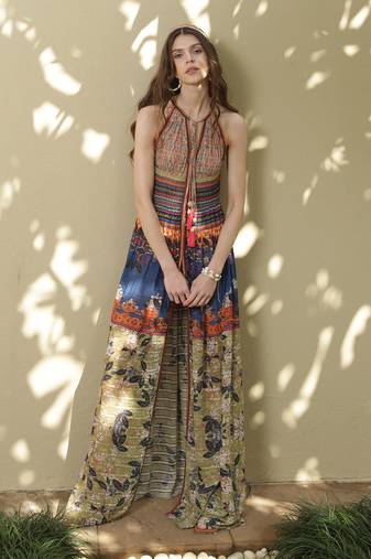 Paradise Forest Maxi Slit Dress