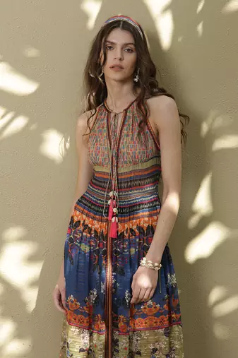 Paradise Forest Maxi Slit Dress