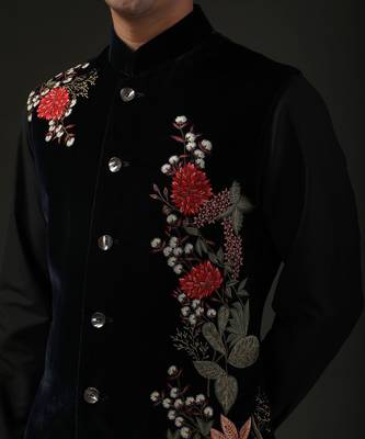 Black Velvet Nehru Jacket 4