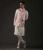Powder Pink Embroidered Nehru Jacket