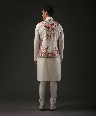 Ivory Embroidered Nehru Jacket 2