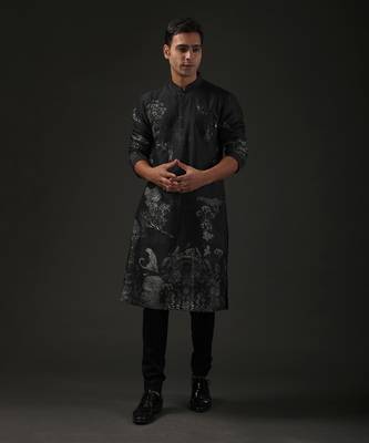 Black Digital Printed Kurta Set 1