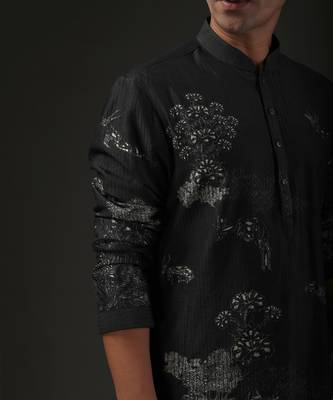 Black Digital Printed Kurta Set 3
