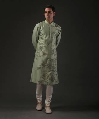 Green Embroidered Kurta Set 1