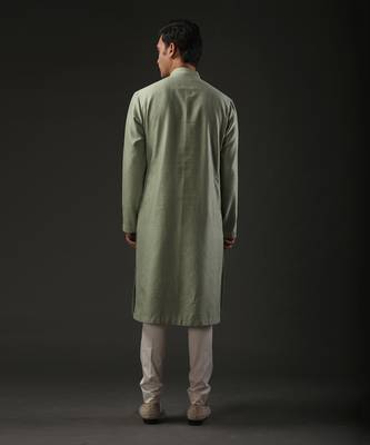 Green Embroidered Kurta Set 2