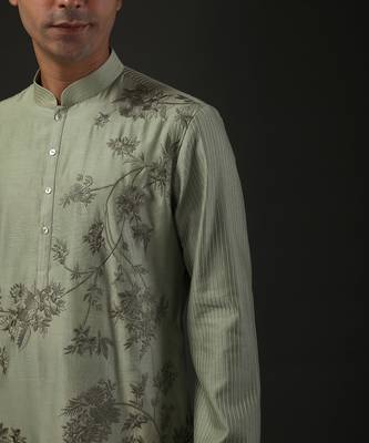Green Embroidered Kurta Set 3