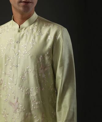 Green Embroidered Kurta Set 3